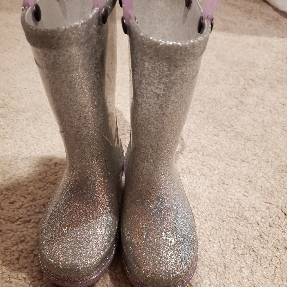 Western Chief Glittered Silver Girls Boots